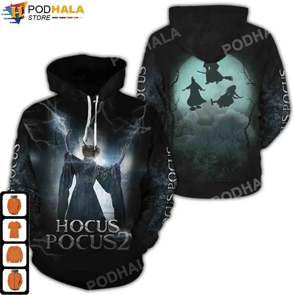Hocus Pocus Witch 3d Hoodie With Mystical Design For Halloween Fans