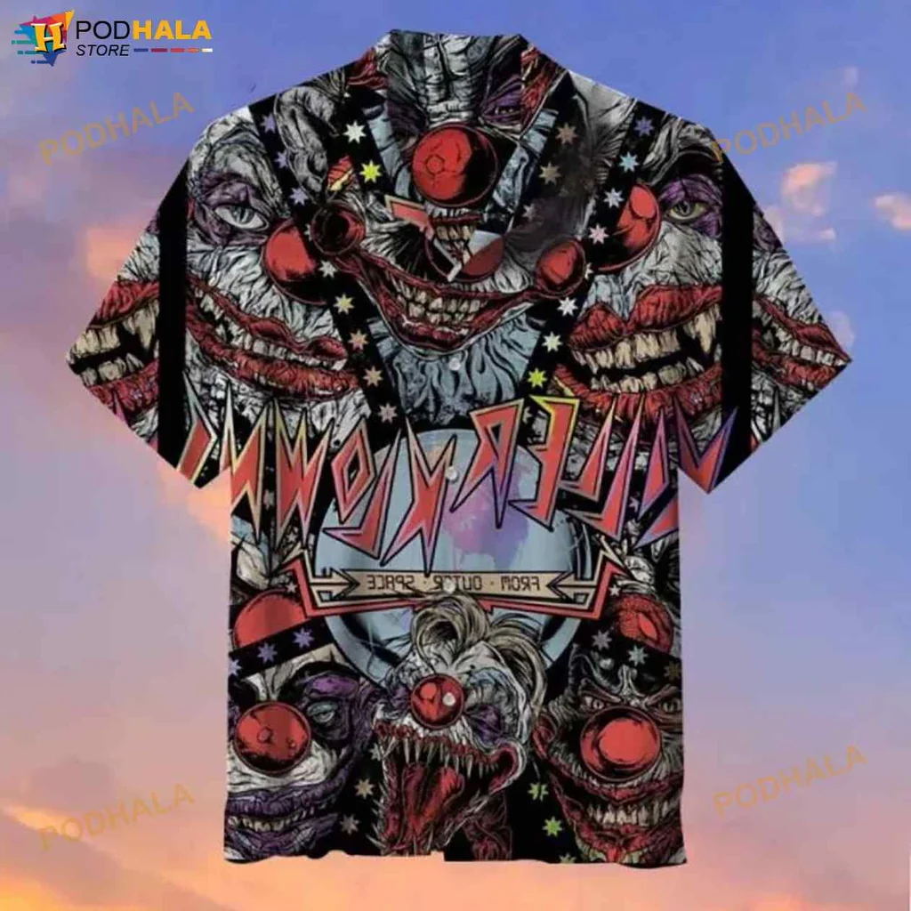 Horror Clown Halloween Hawaiian Shirt With Chaotic Graphic Design