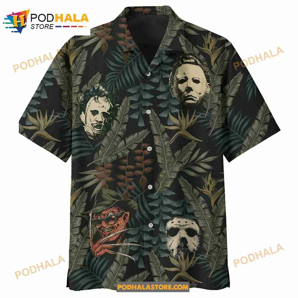 Horror Movie Characters Tropical Hawaiian Shirt With Iconic Faces