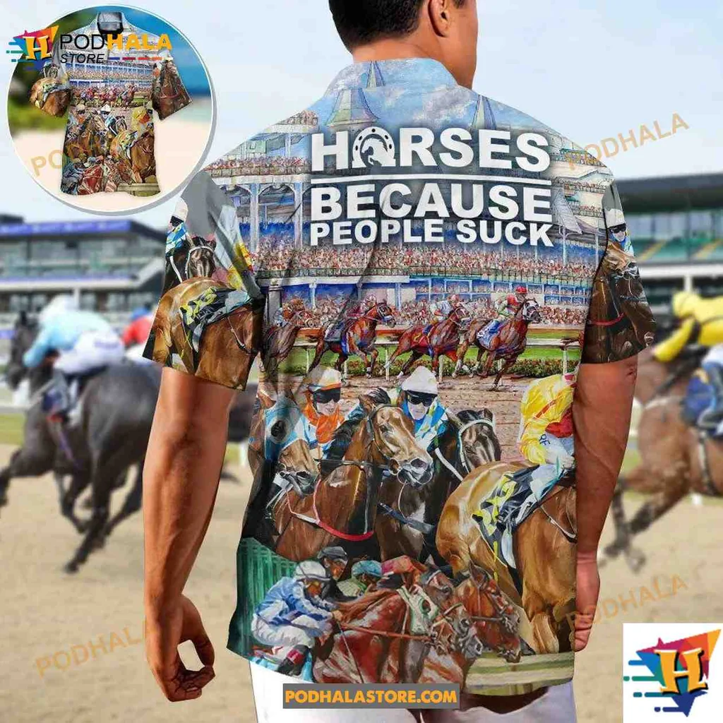 Horses Because People Suck Aloha Shirt, Funny Gift For Horse Lovers Horses Because People Suck Aloha Shirt, Funny Gift For Horse Lovers