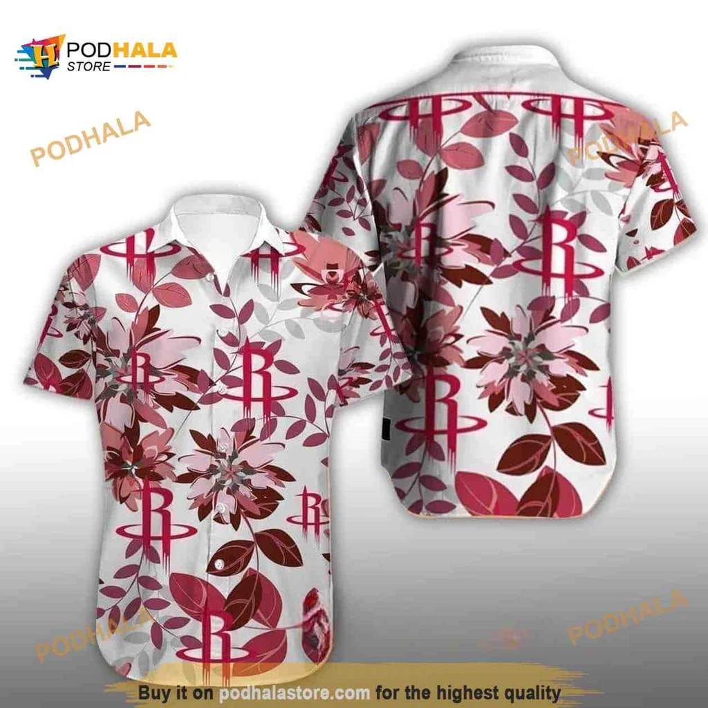 Houston Rockets Floral Hawaiian Shirt With Tropical Vibe