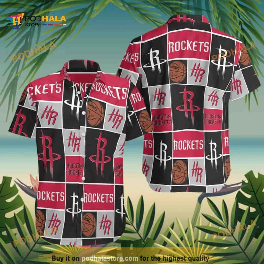Houston Rockets Tropical Shirt With Basketball Graphics For Fans