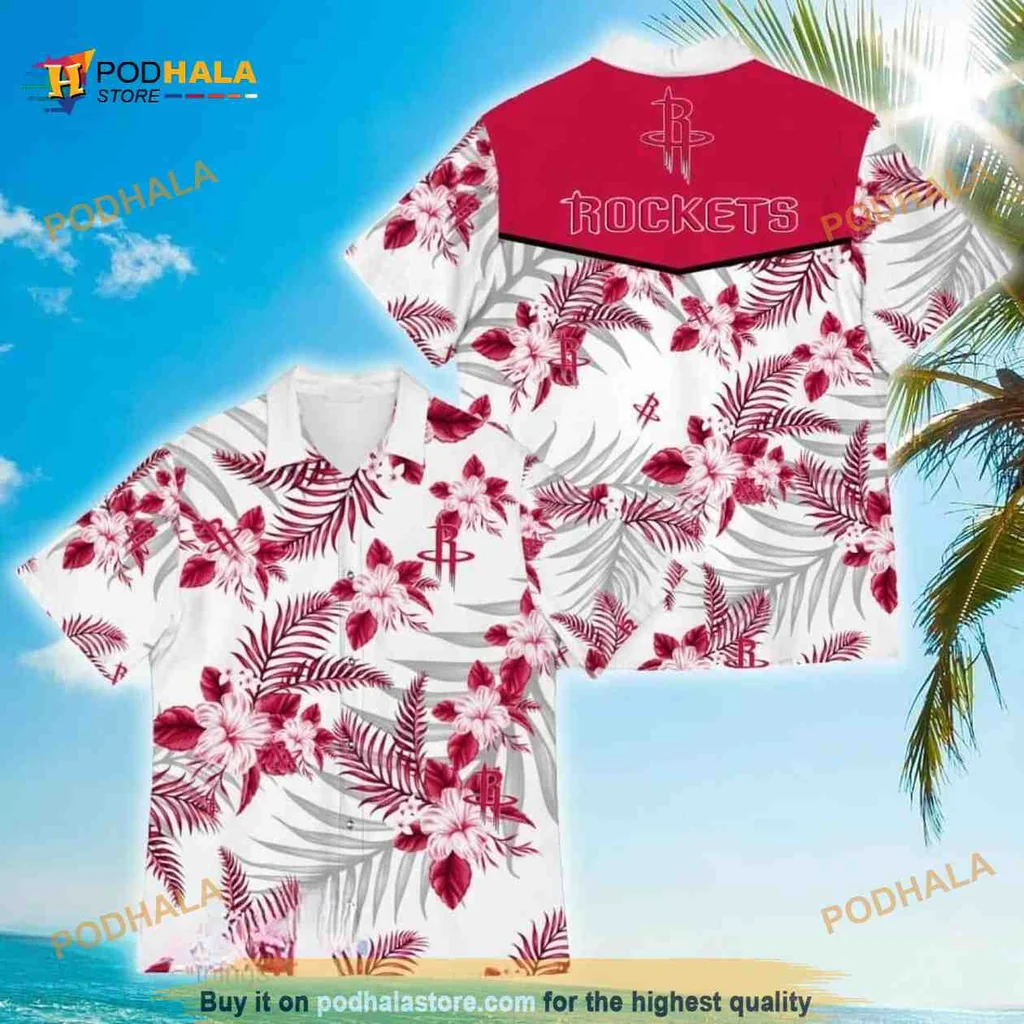 Houston Rockets Tropical Shirt With Bold Floral Patterns