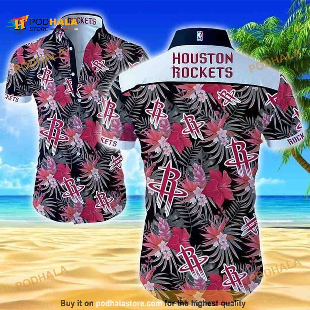 Houston Rockets Tropical Shirt With Colorful Floral Design