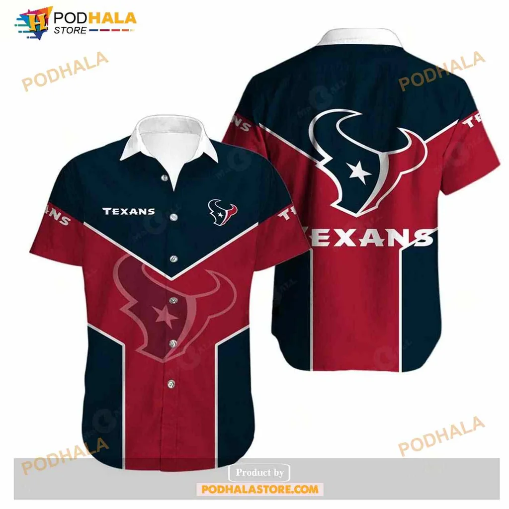 Houston Texans Aloha Shirt Featuring Bold Logo And Team Colors