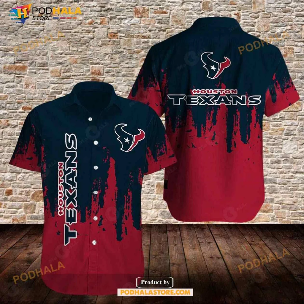 Houston Texans Aloha Shirt With Bold Team Colors And Logo