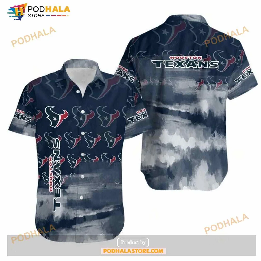 Houston Texans Fan Aloha Shirt With Bold Team Colors And Logo