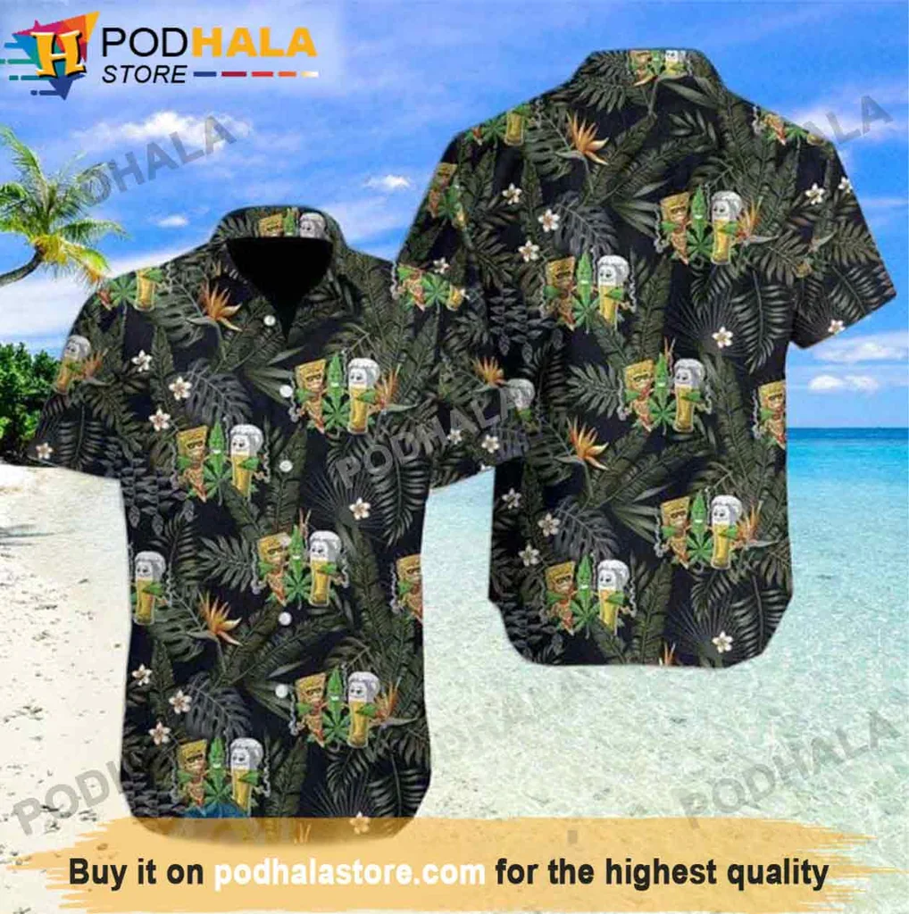 Humorous Tropical Pizza Hawaiian Shirt, Fun Beer And Food Design For Beach Lovers