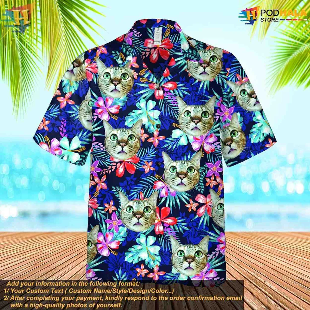 Husky Dog Tropical Hawaiian Shirt With Vibrant Floral Design - Product View 5 Husky Dog Tropical Hawaiian Shirt With Vibrant Floral Design - Product View 5