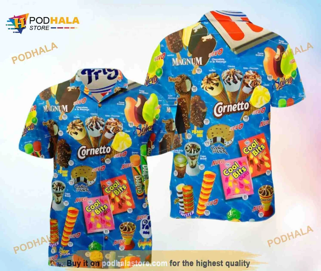 Ice Cream Lover Hawaiian Shirt, Colorful Summer Aloha Shirt Design