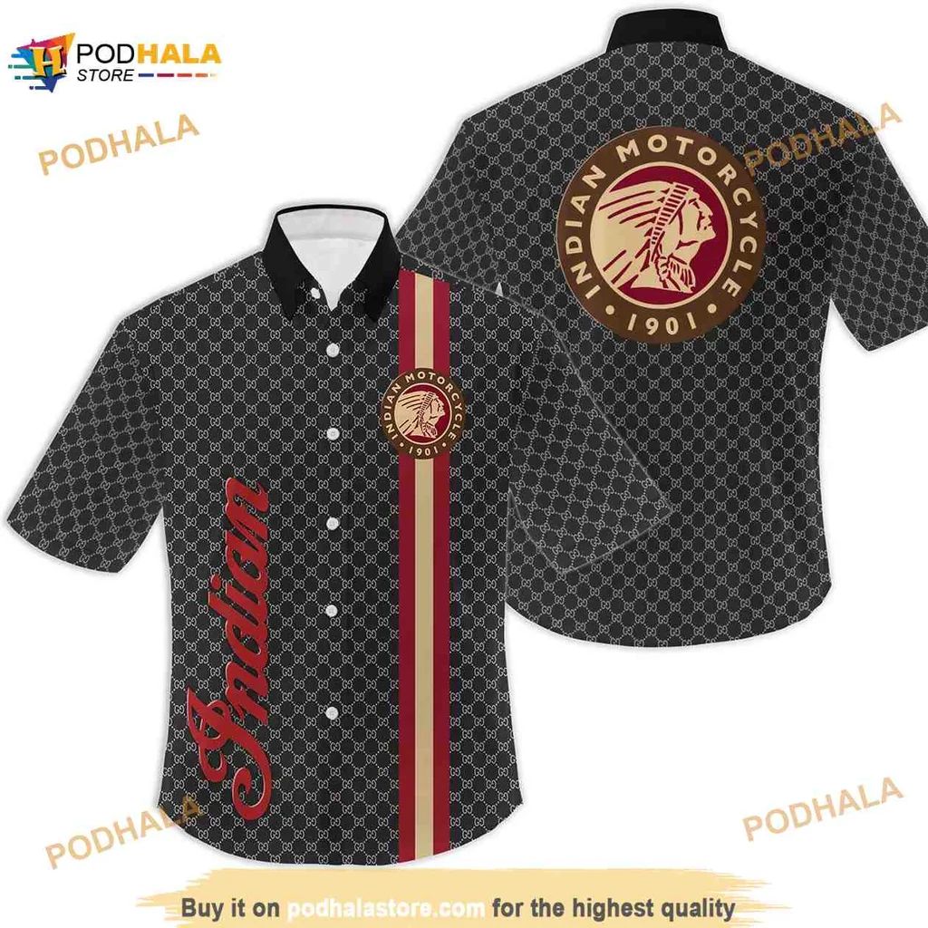Indian Motorcycle Lovers Hawaiian Shirt, Vintage Style 1901 Design