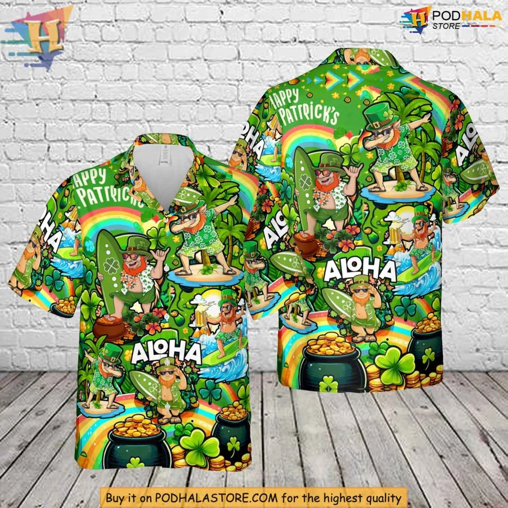 Irish Leprechaun Hawaiian Shirt With Happy Patricks Design For St Patricks Day