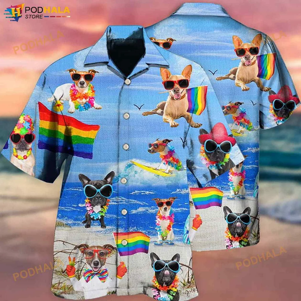 Jack Russell Terrier Funny Hawaiian Shirt With Colorful Accessories