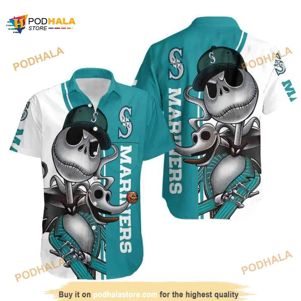 Jack Skellington Seattle Mariners Hawaiian Shirt With Zero Design