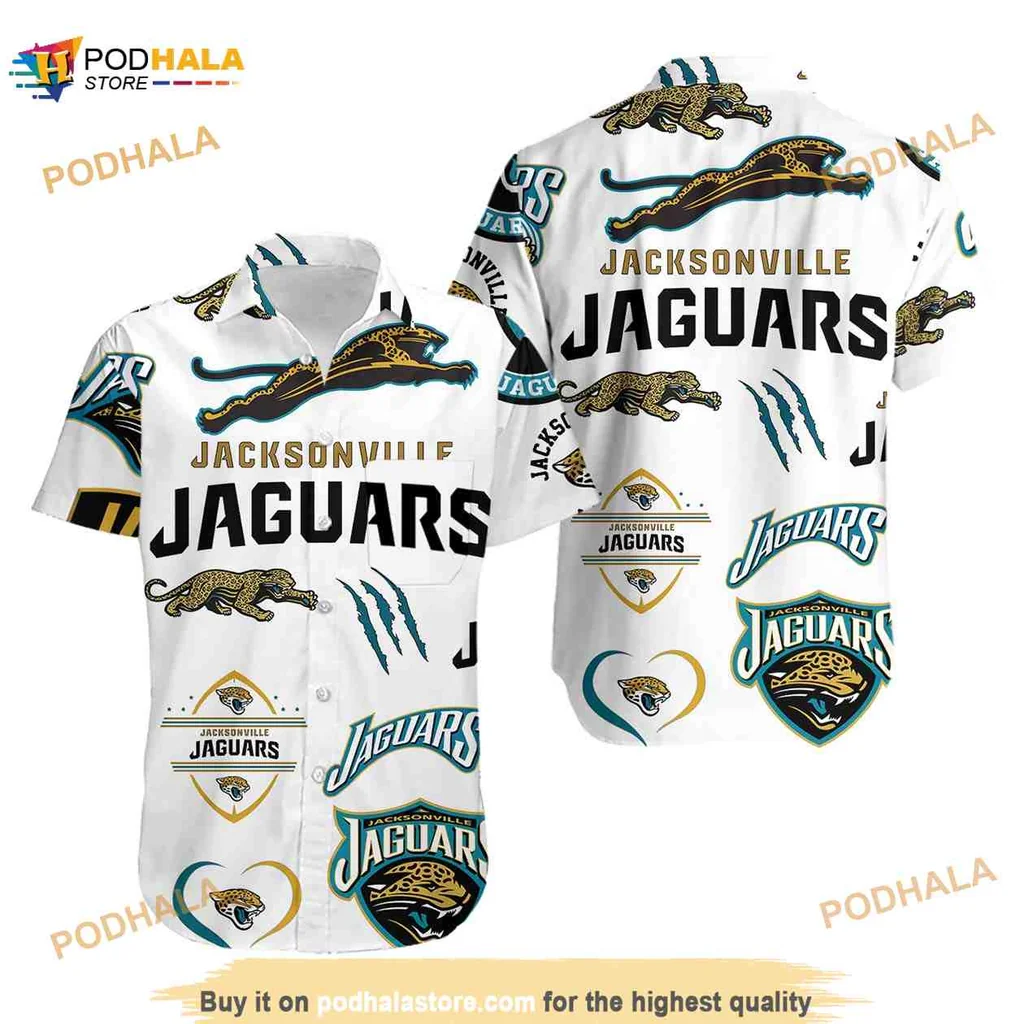 Jacksonville Jaguars Aloha Shirt Featuring Bold Logo And Claw Marks