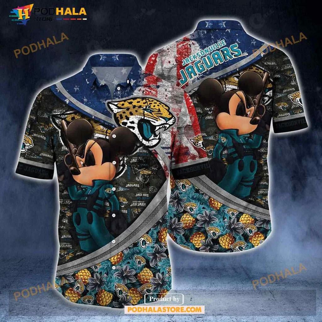 Jacksonville Jaguars Aloha Shirt Featuring Playful Teal Jaguar Design