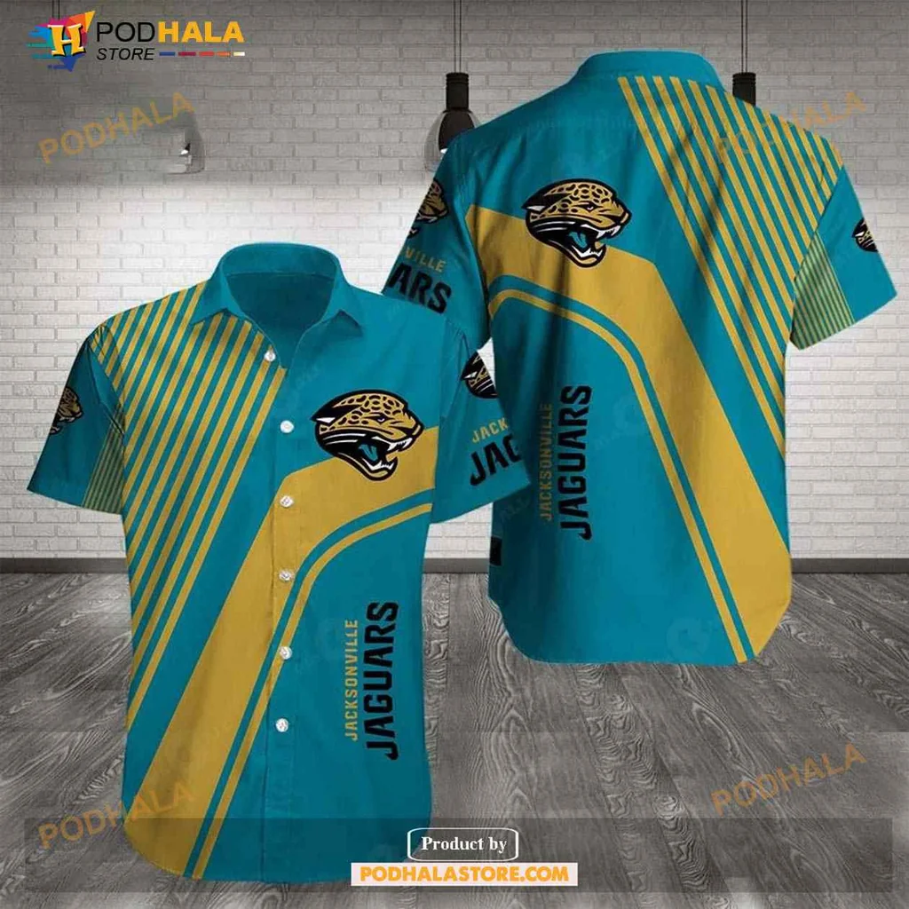 Jacksonville Jaguars Aloha Shirt With Bold Logo And Teal Design