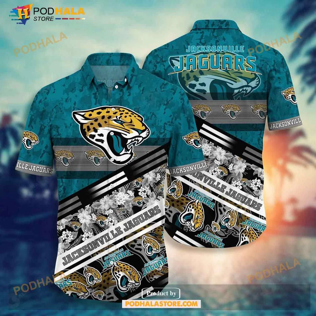 Jacksonville Jaguars Hawaiian Shirt With Bold Logo And Floral Design