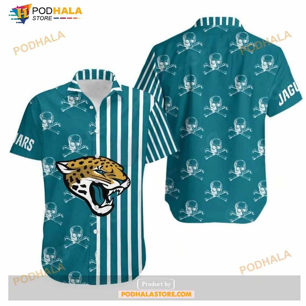 Jacksonville Jaguars Hawaiian Shirt With Bold Stripes And Jaguar Graphic