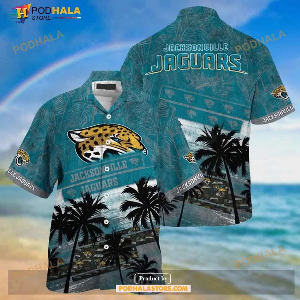 Jacksonville Jaguars Tropical Hawaiian Shirt With Palm Tree Design