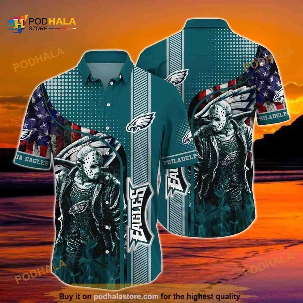 Jason Voorhees Philadelphia Eagles Hawaiian Shirt With Bold Graphic Design