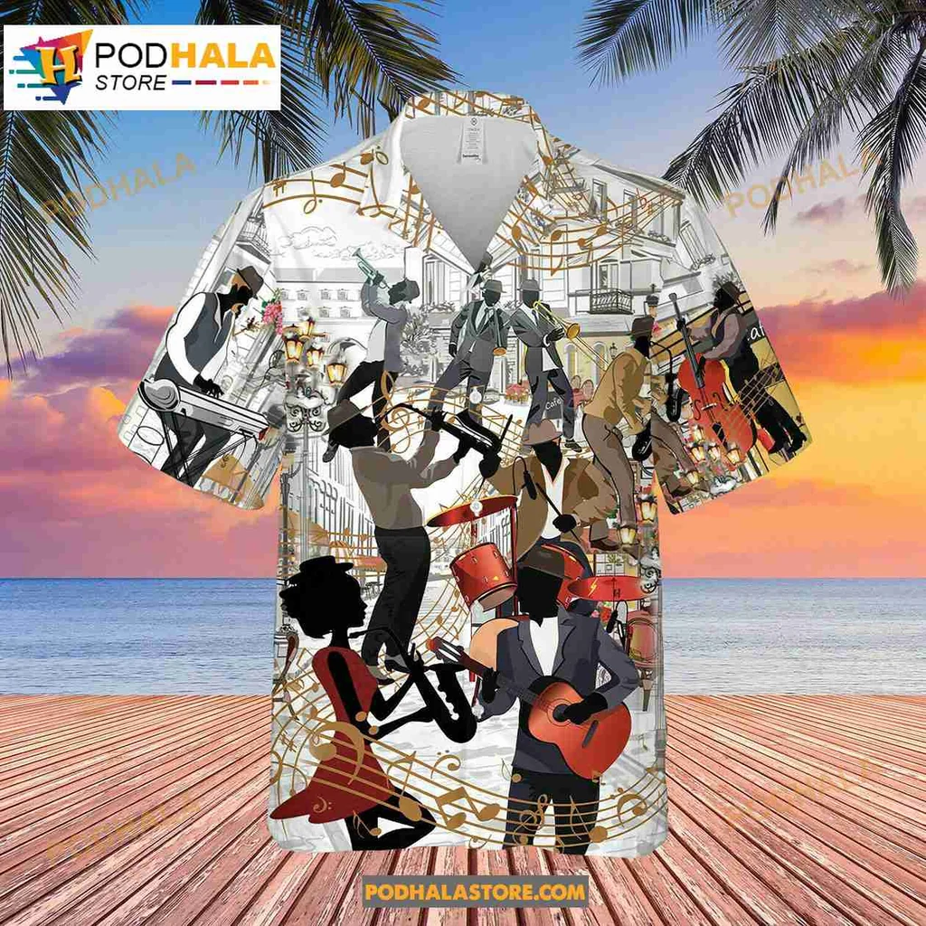 Jazz Musicians Hawaiian Shirt Featuring Vibrant Summer Design