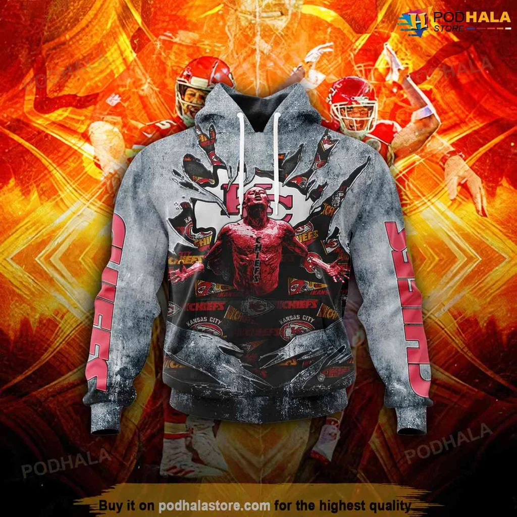 Kansas City Chiefs 3d Hoodie, Bold Red Design For Fans