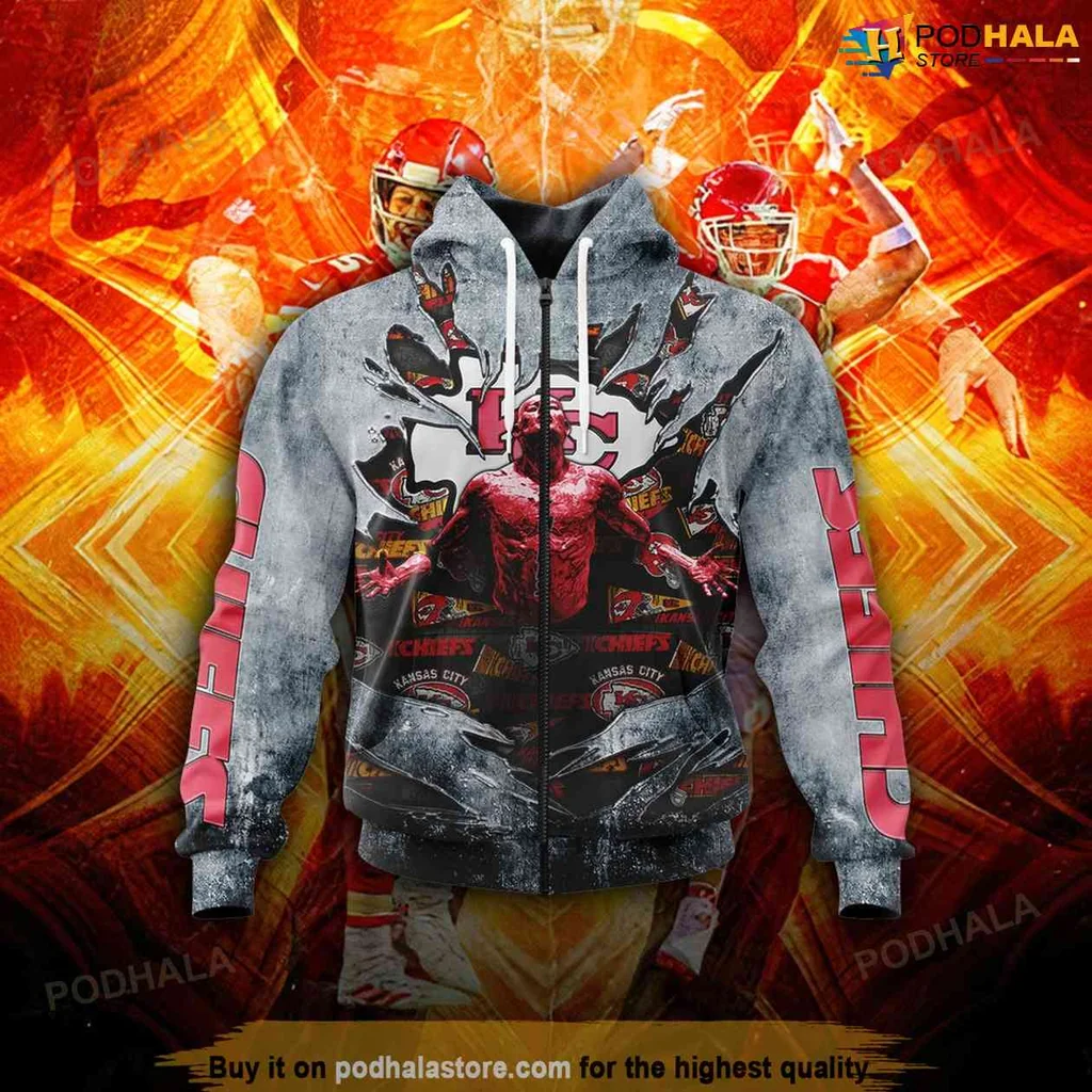 Kansas City Chiefs AOP Hoodie, Bold Red Design For Fans Kansas City Chiefs AOP Hoodie, Bold Red Design For Fans