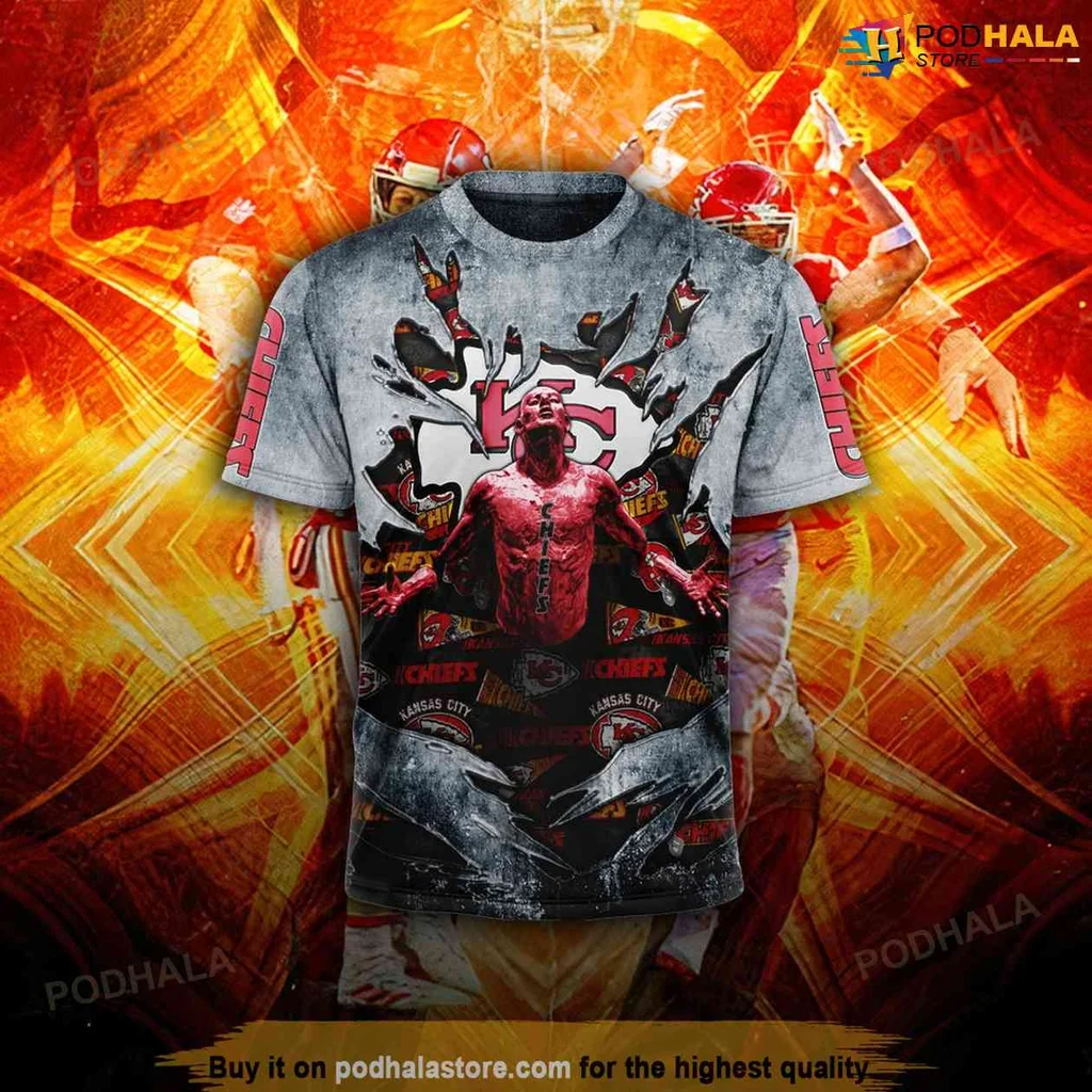 Kansas City Chiefs 3d Hoodie, Bold Red Design For Fans - Product View 5 Kansas City Chiefs 3d Hoodie, Bold Red Design For Fans - Product View 5