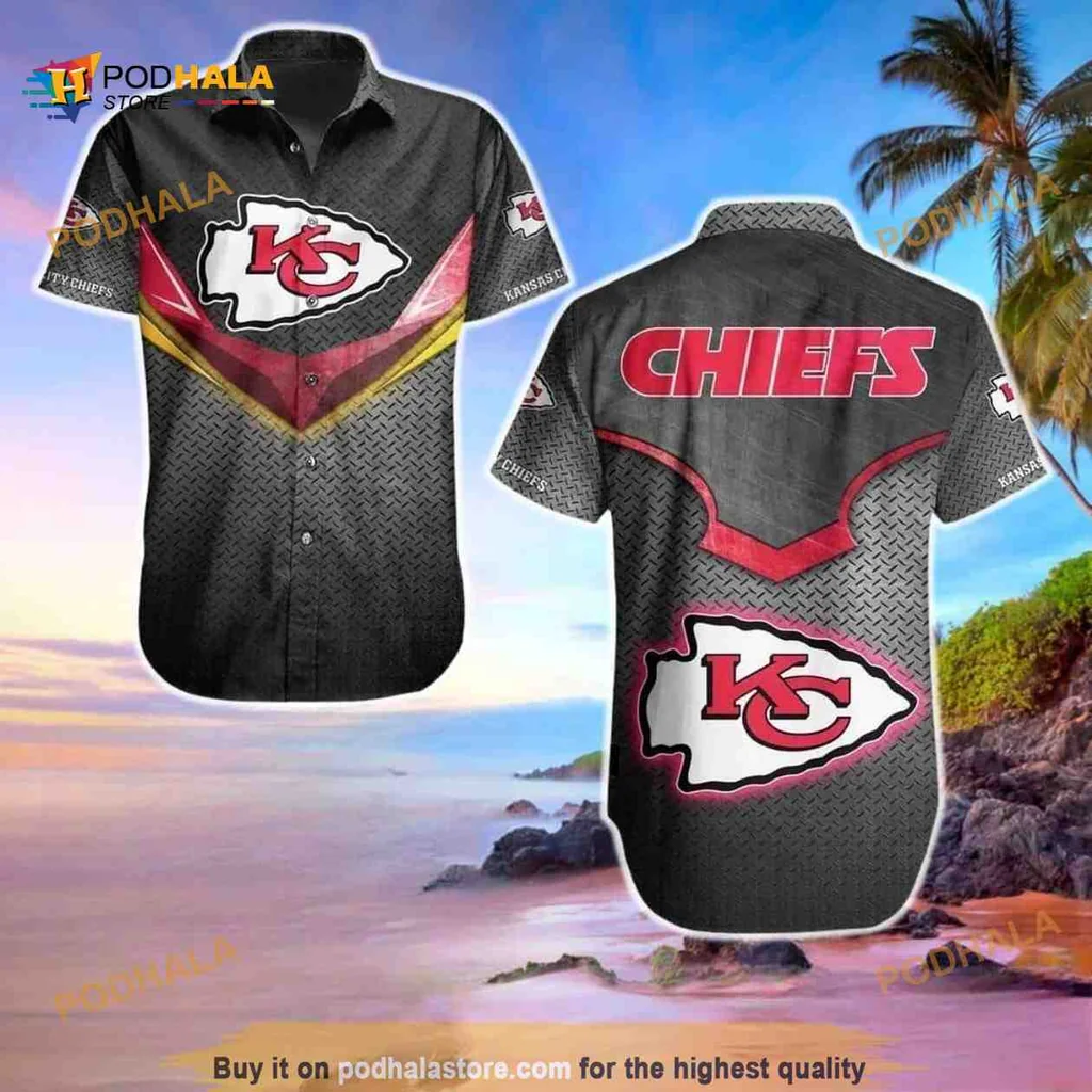Kansas City Chiefs Aloha Shirt, Bold Logo Design For Football Fans