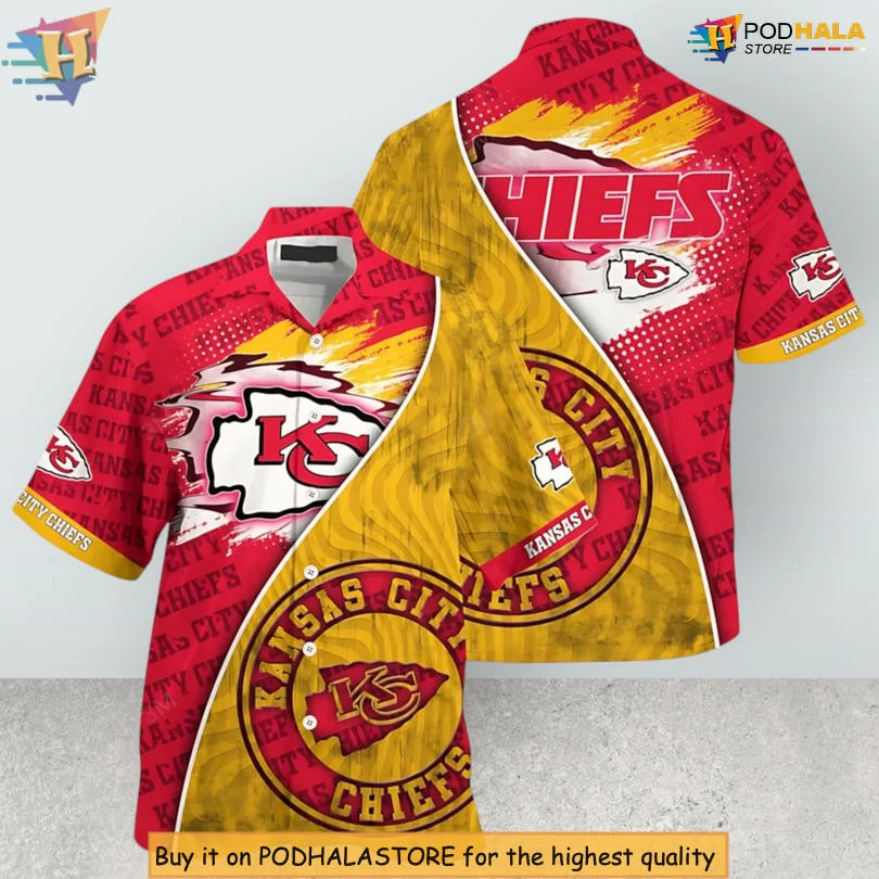 Kansas City Chiefs Aloha Shirt For Women, Vibrant Red And Yellow Design