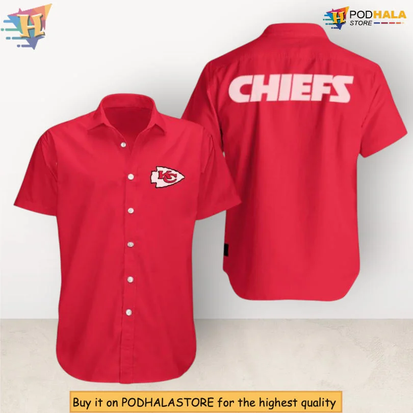Kansas City Chiefs Aloha Shirt With Bold Team Logo And Vibrant Red Color