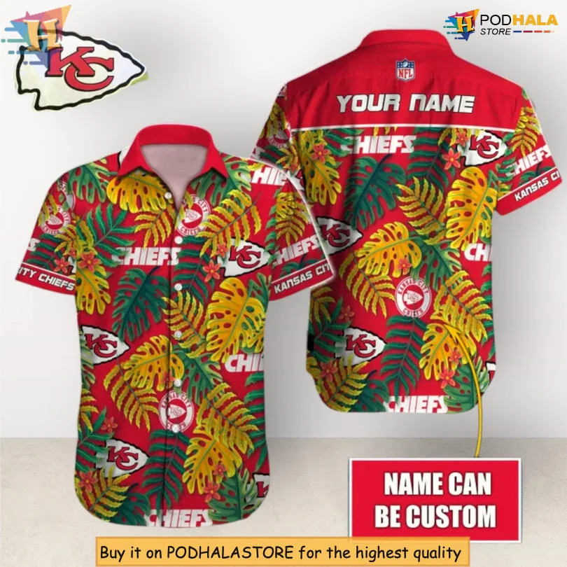 Kansas City Chiefs Aloha Shirt With Custom Name And Vibrant Design