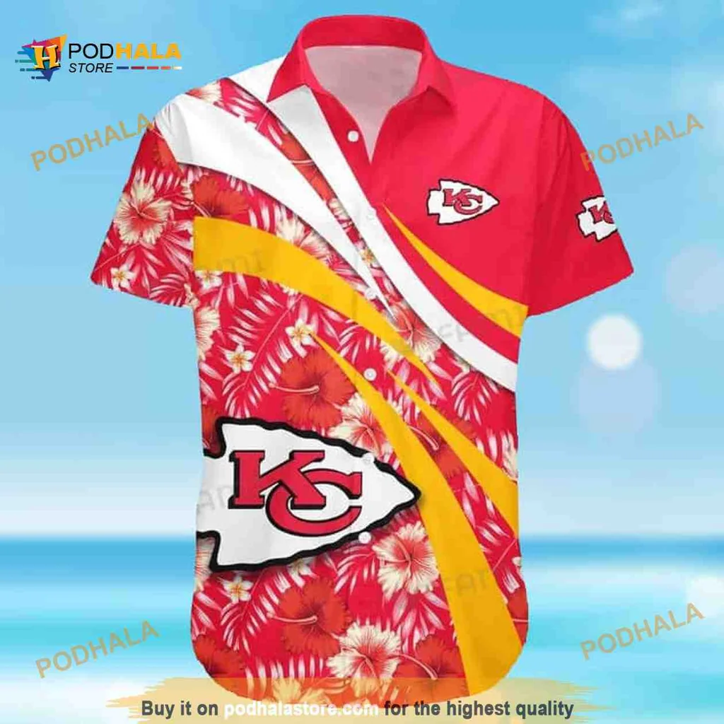 Kansas City Chiefs Aloha Shirt With Tropical Floral Design