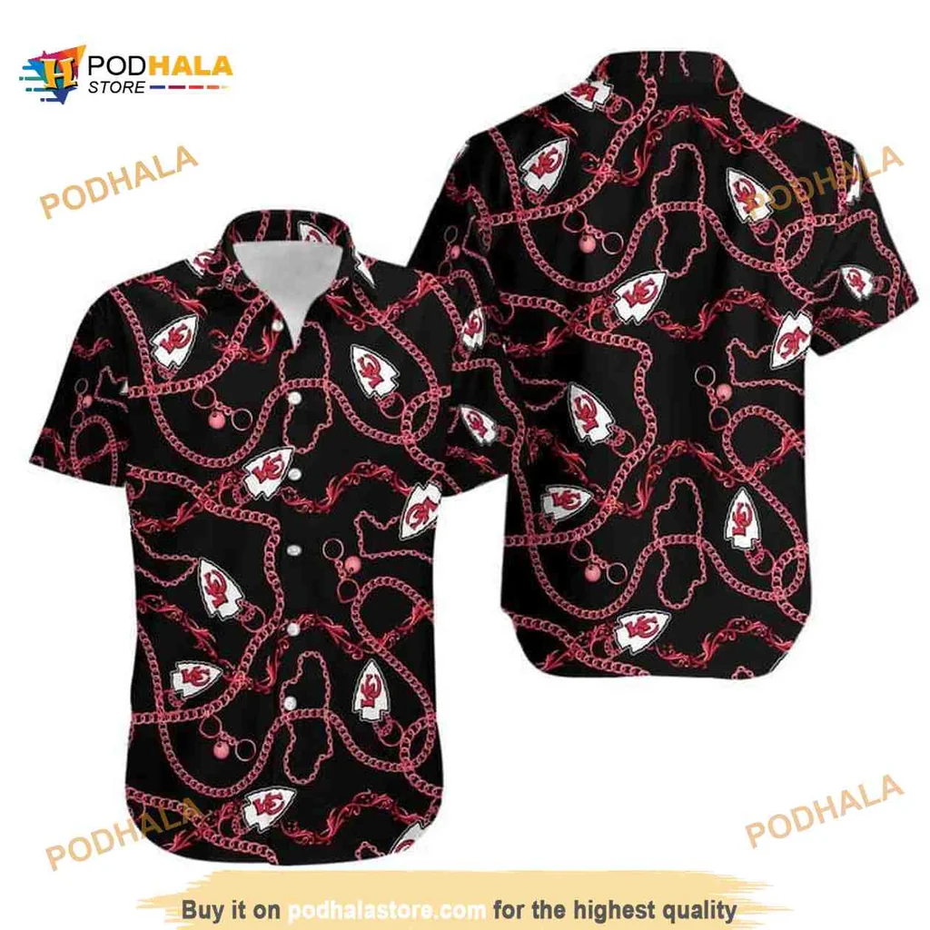Kansas City Chiefs Aloha Shirt With Tropical Red And White Design