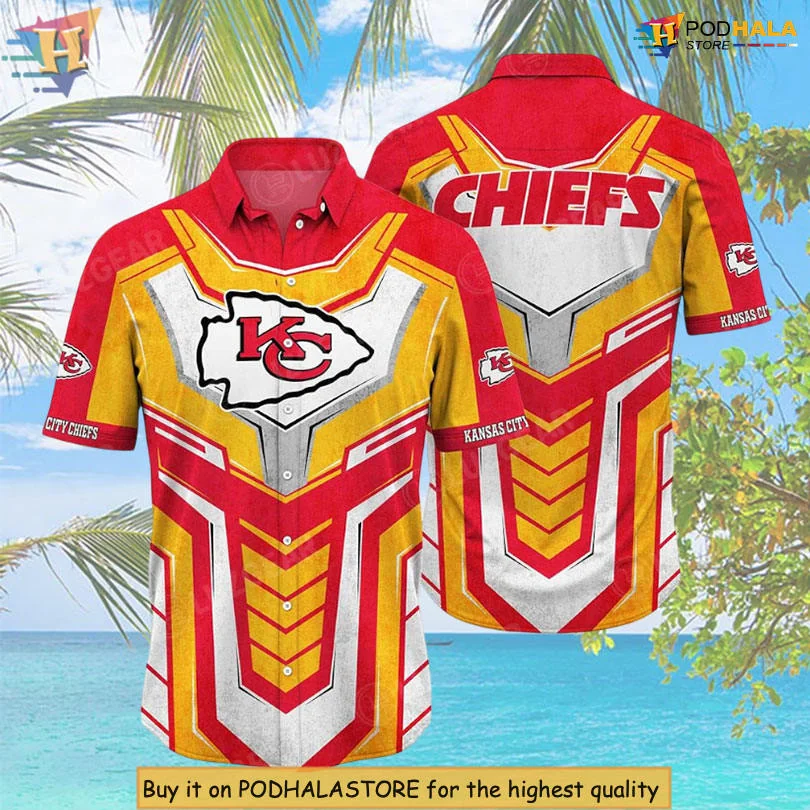 Kansas City Chiefs Armor Hawaiian Shirt With Bold Team Colors