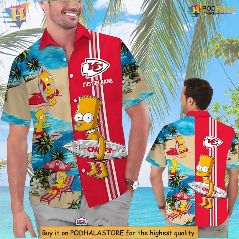 Kansas City Chiefs Beach Hawaiian Shirt With Tropical Surf Design