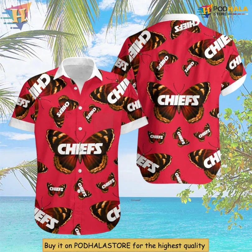 Kansas City Chiefs Butterfly Hawaiian Shirt For Kids, Summer Edition