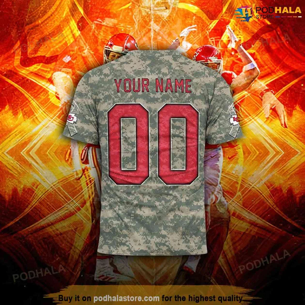 Kansas City Chiefs Camo Hoodie Featuring Dynamic Football Player Design - View 3 Kansas City Chiefs Camo Hoodie Featuring Dynamic Football Player Design - View 3