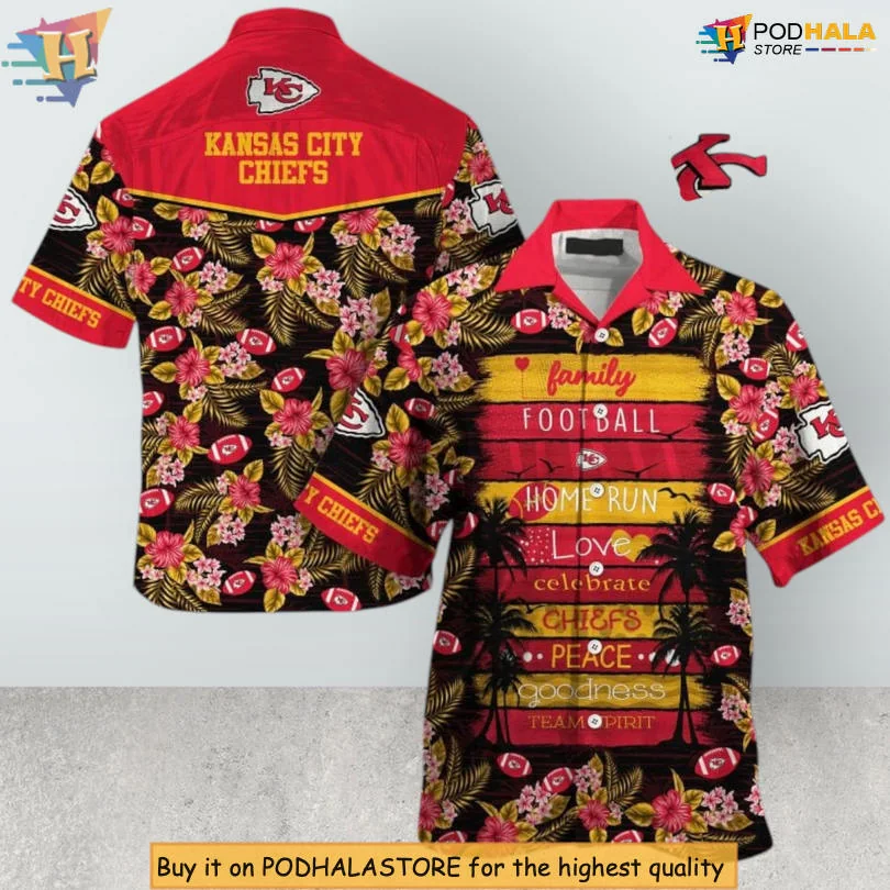 Kansas City Chiefs Family Aloha Shirt With Tropical Floral Design