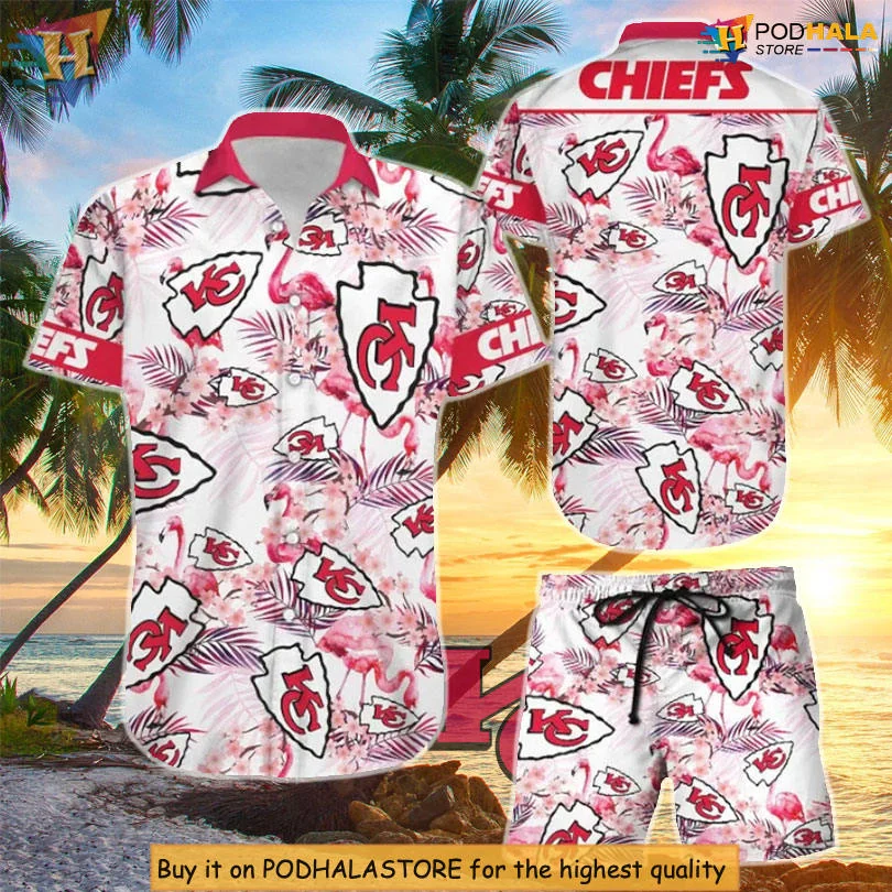 Kansas City Chiefs Flamingo Hawaiian Shirt With Tropical Vibe
