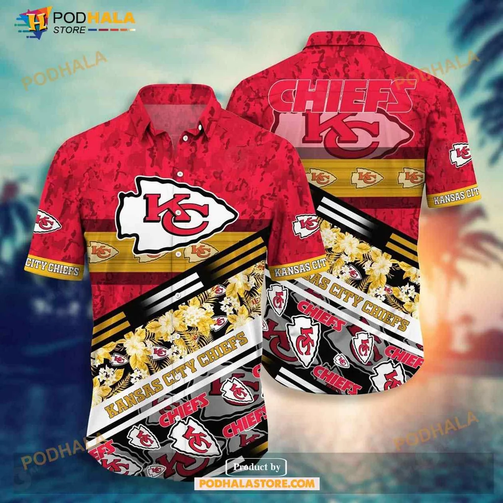 Kansas City Chiefs Floral Hawaiian Shirt With Bold Logo And Vibrant Design