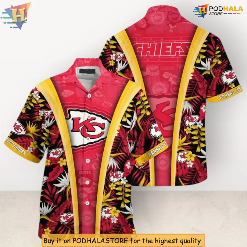 Kansas City Chiefs Floral Hawaiian Shirt With Retro Aesthetic