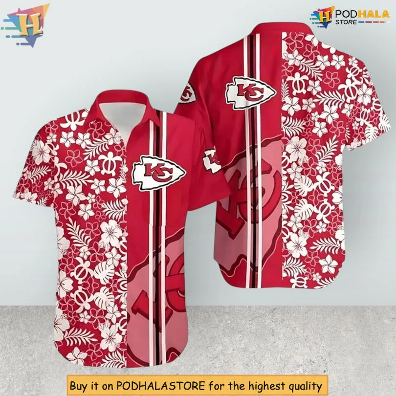 Kansas City Chiefs Floral Hawaiian Shirt With Retro Design