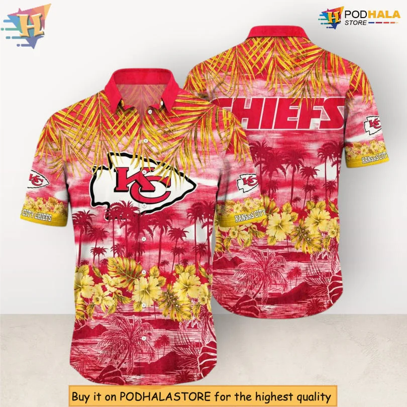 Kansas City Chiefs Floral Hawaiian Shirt With Tropical Design