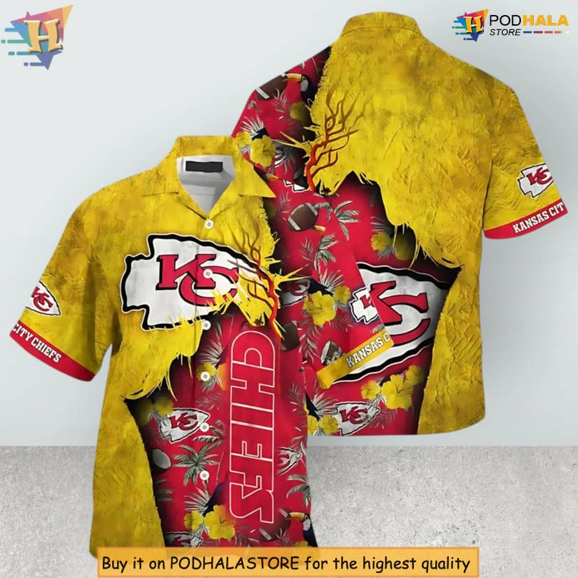 Kansas City Chiefs Floral Hawaiian Shirt With Tropical Design