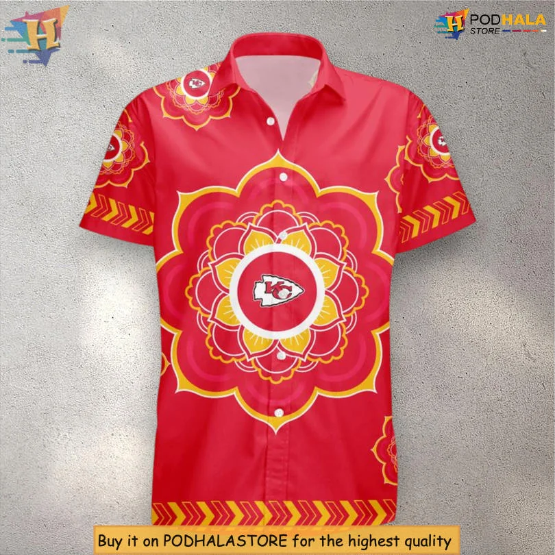 Kansas City Chiefs Flower Hawaiian Shirt With Bold Red Background