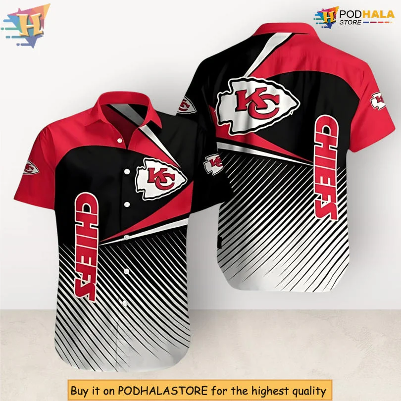 Kansas City Chiefs Gradient Stripes Design Hawaiian Shirt
