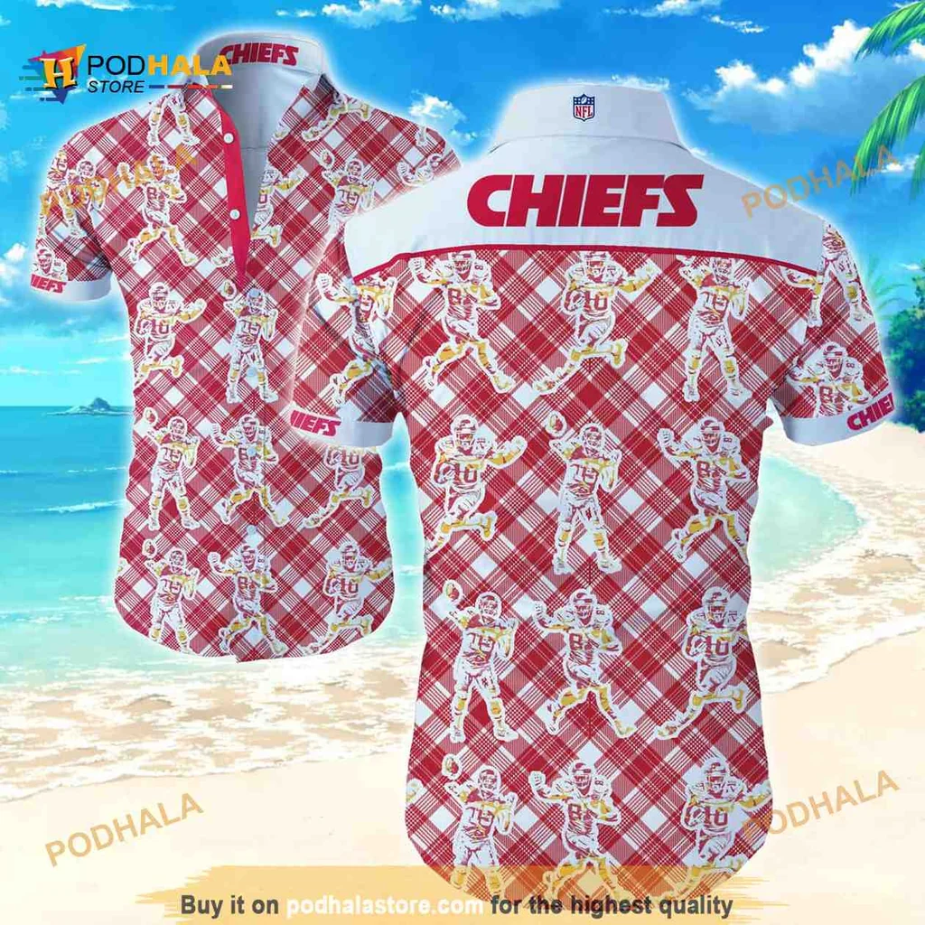 Kansas City Chiefs Hawaiian Shirt Featuring Football Player Design