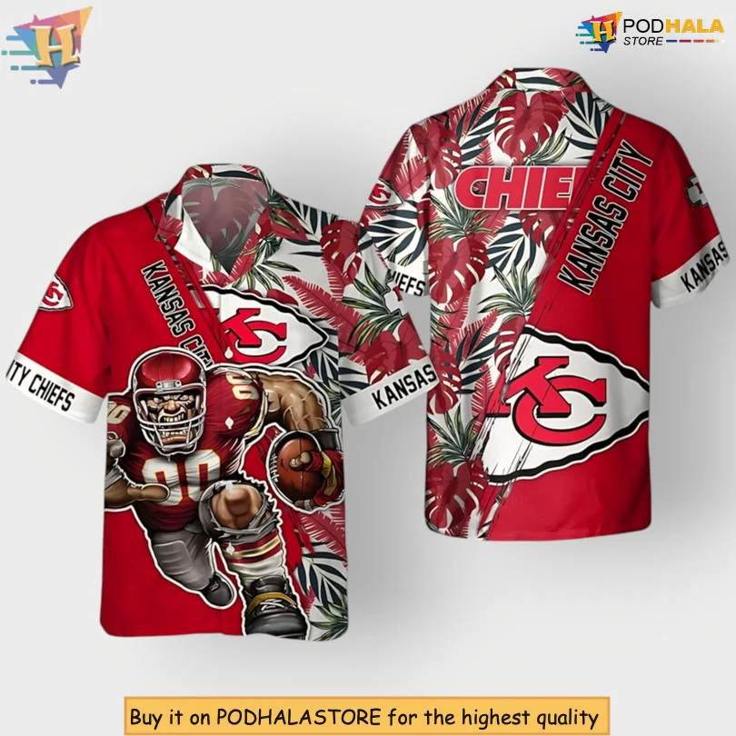 Kansas City Chiefs Hawaiian Shirt Featuring Muscular Football Player Design